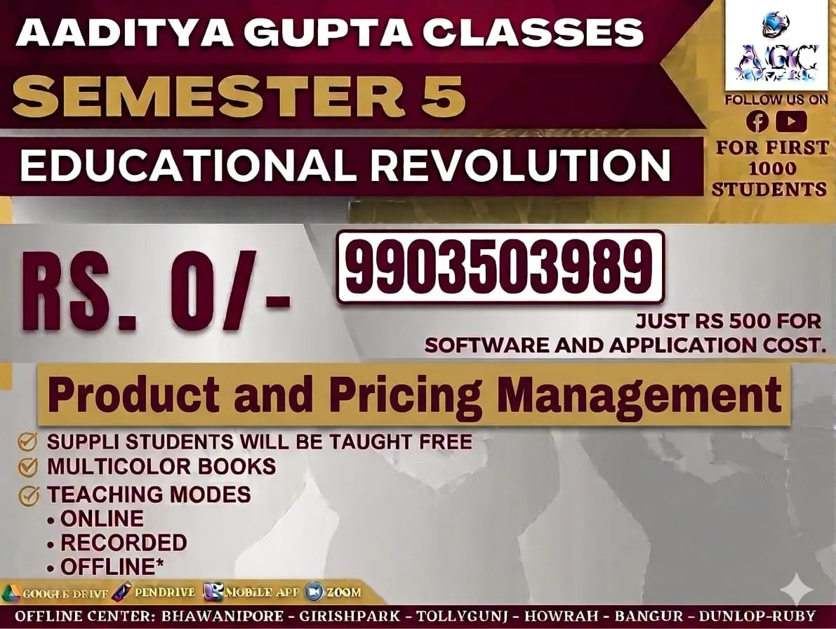 PRODUCT AND PRICING MANAGEMENT 