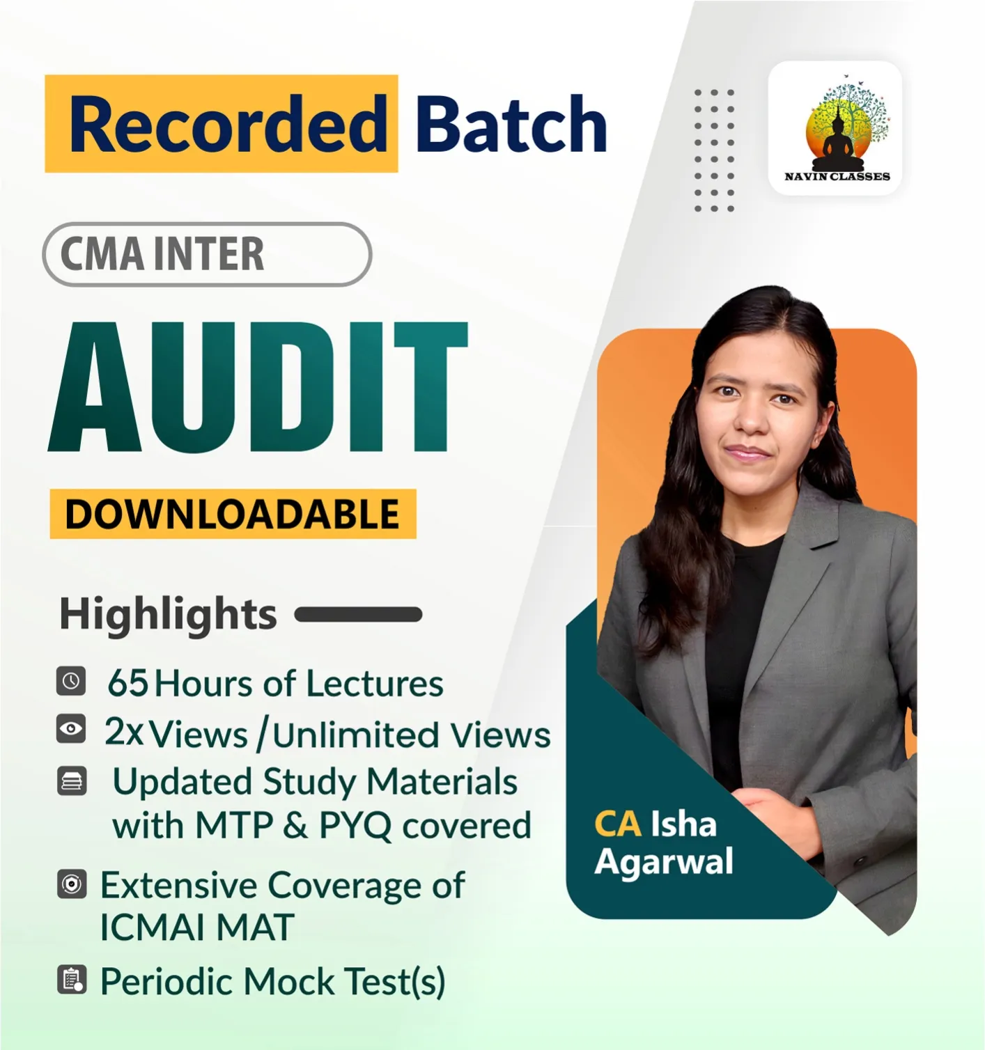 AUDITING REGULAR BATCH BY CA ISHA AGARWAL( CMA INTER)