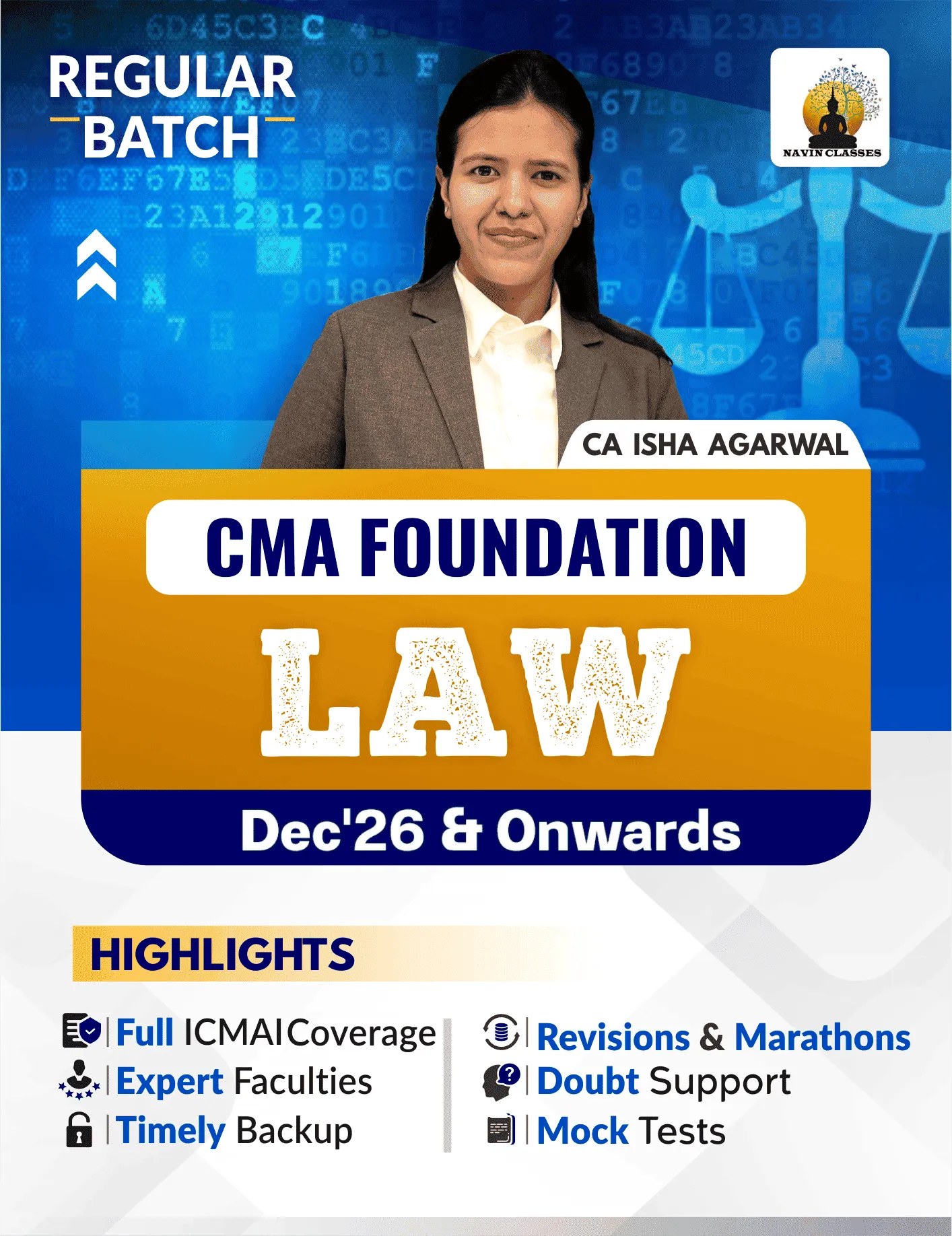  LAW  REGULAR BATCH BY CA ISHA AGARWAL(CMA FOUNDATION)