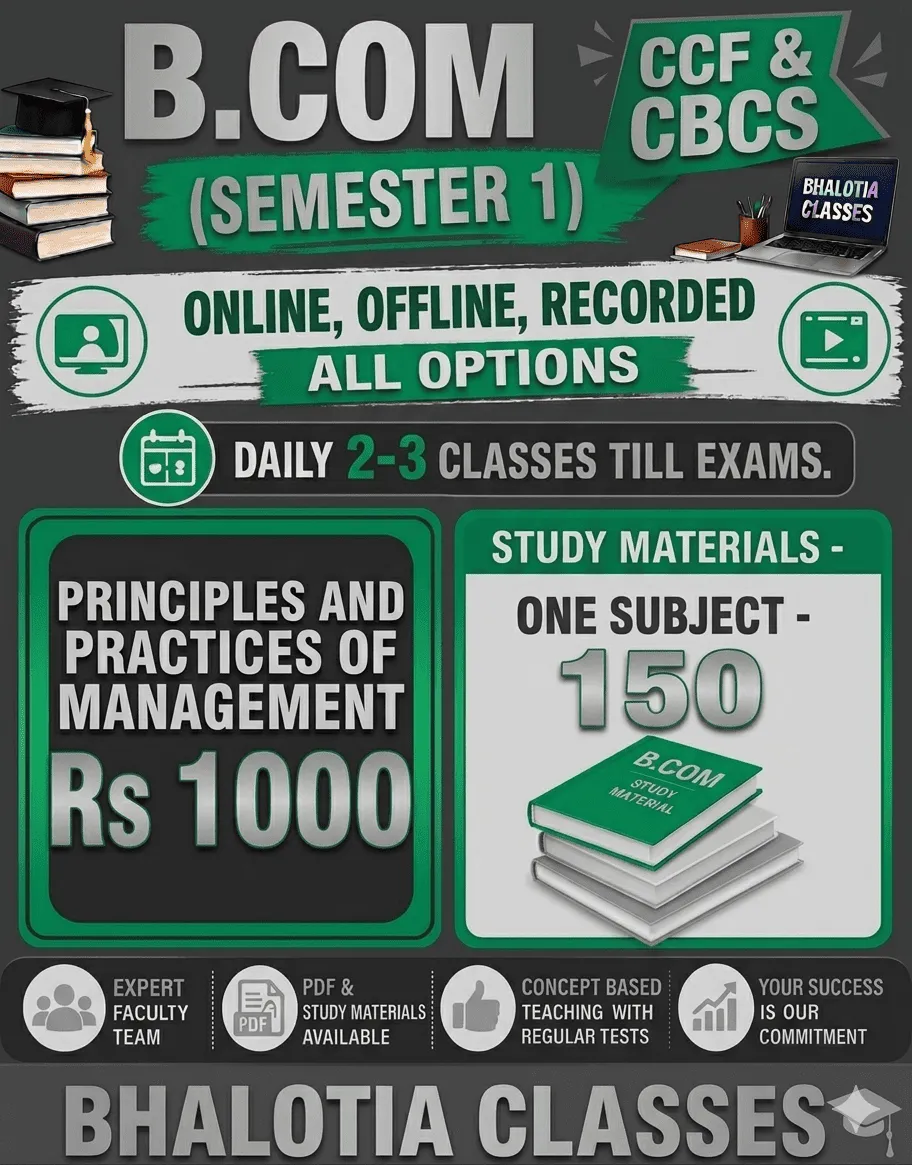 PRINCIPLES AND PRACTICES OF MANAGEMNET SEMESTER 1  BY RAVI KANT BHALOTIA 