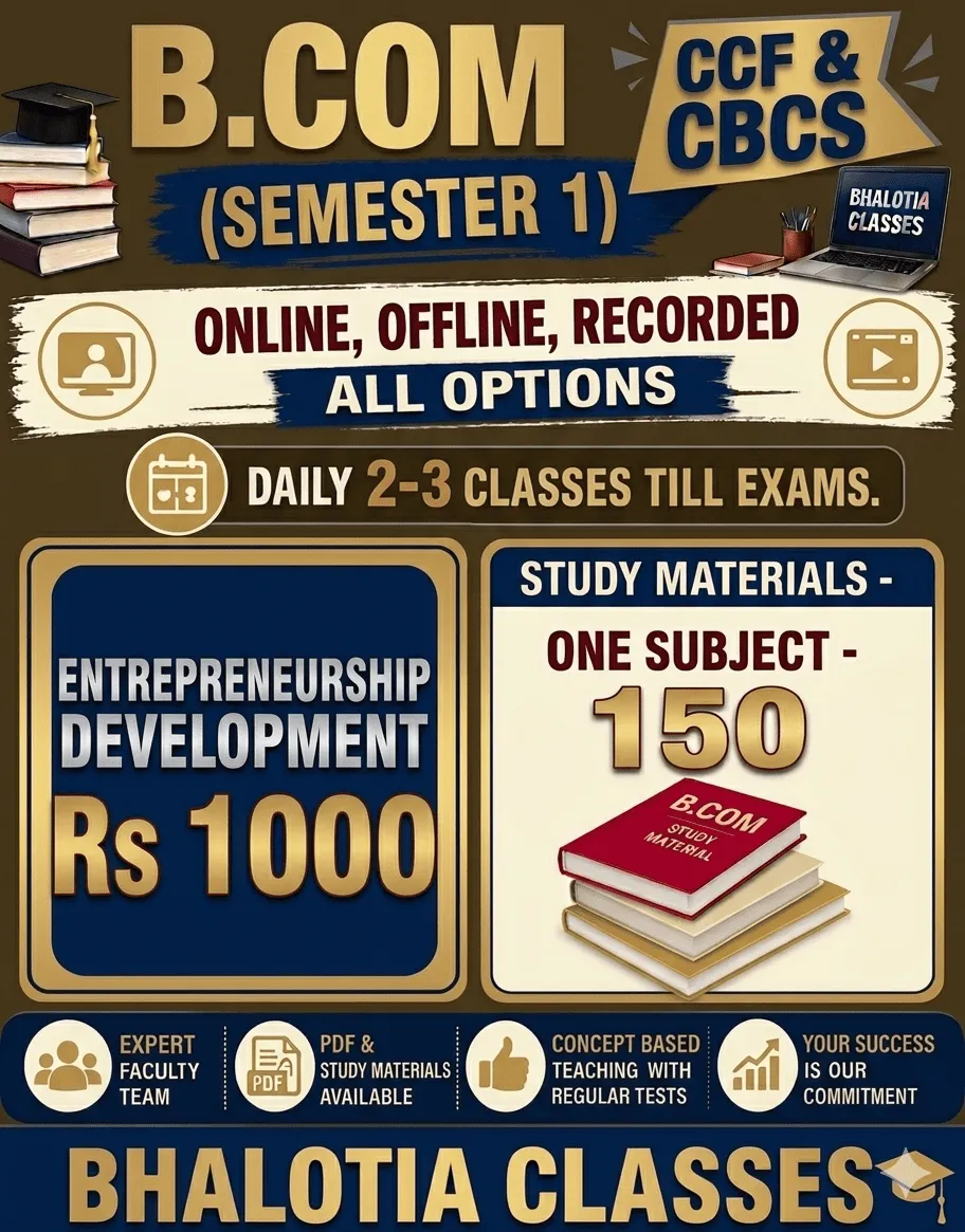 ENTREPRENEURSHIP DEVELOPMENT SEMESTER 1  BY RAVI KANT BHALOTIA 