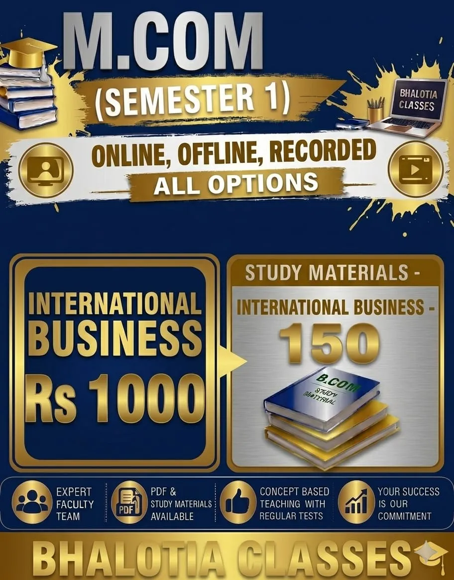 INTERNATIONAL BUSINESS M.COM SEMESTER 1 BY RAVI KANT BHALOTIA 