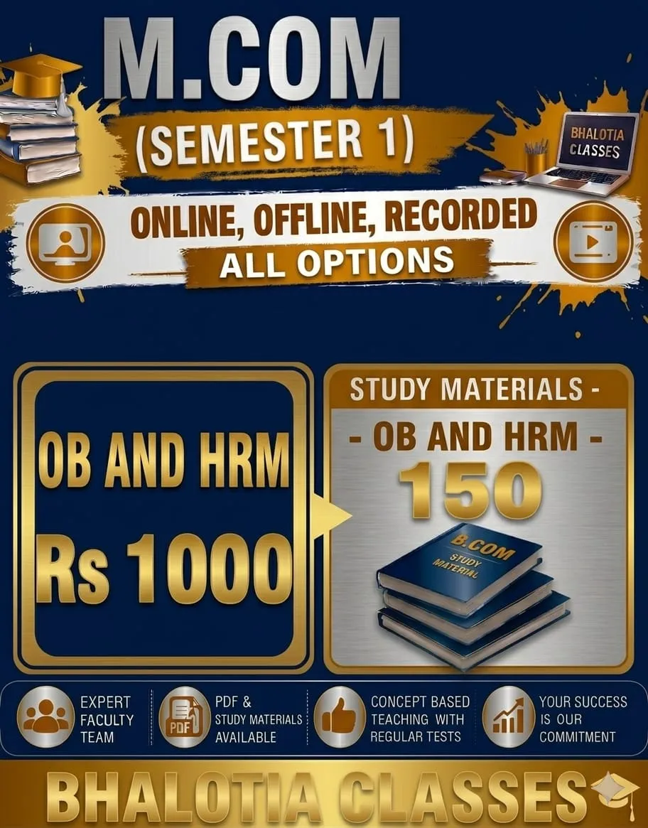 OB AND HRM M.COM SEMESTER 1 BY RAVI KANT BHALOTIA 