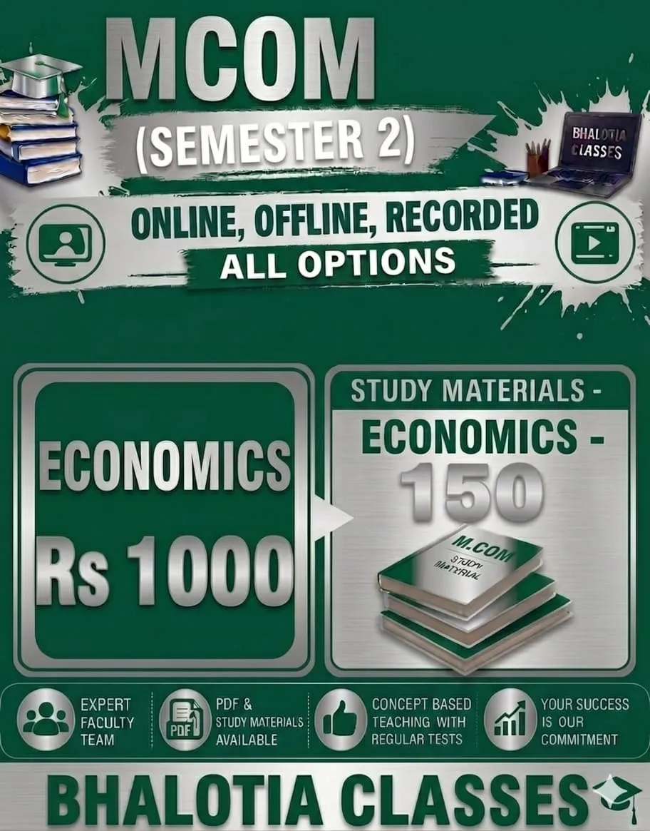 ECONOMICS M.COM SEMESTER 2 BY RAVI KANT BHALOTIA 