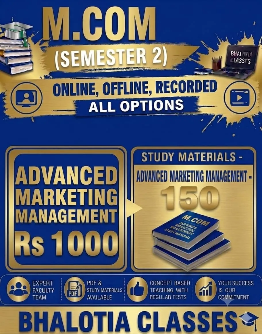 ADVANCED MARKETING MANAGEMENT M.COM SEMESTER 2 BY RAVI KANT BHALOTIA 