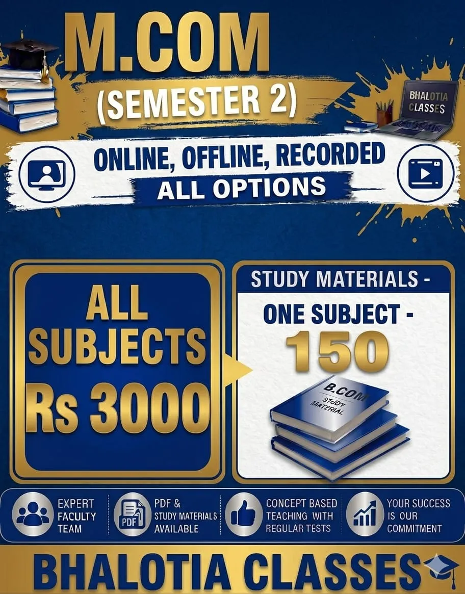 ALL SUBJECTS M.COM SEMESTER 2 BY RAVI KANT BHALOTIA 