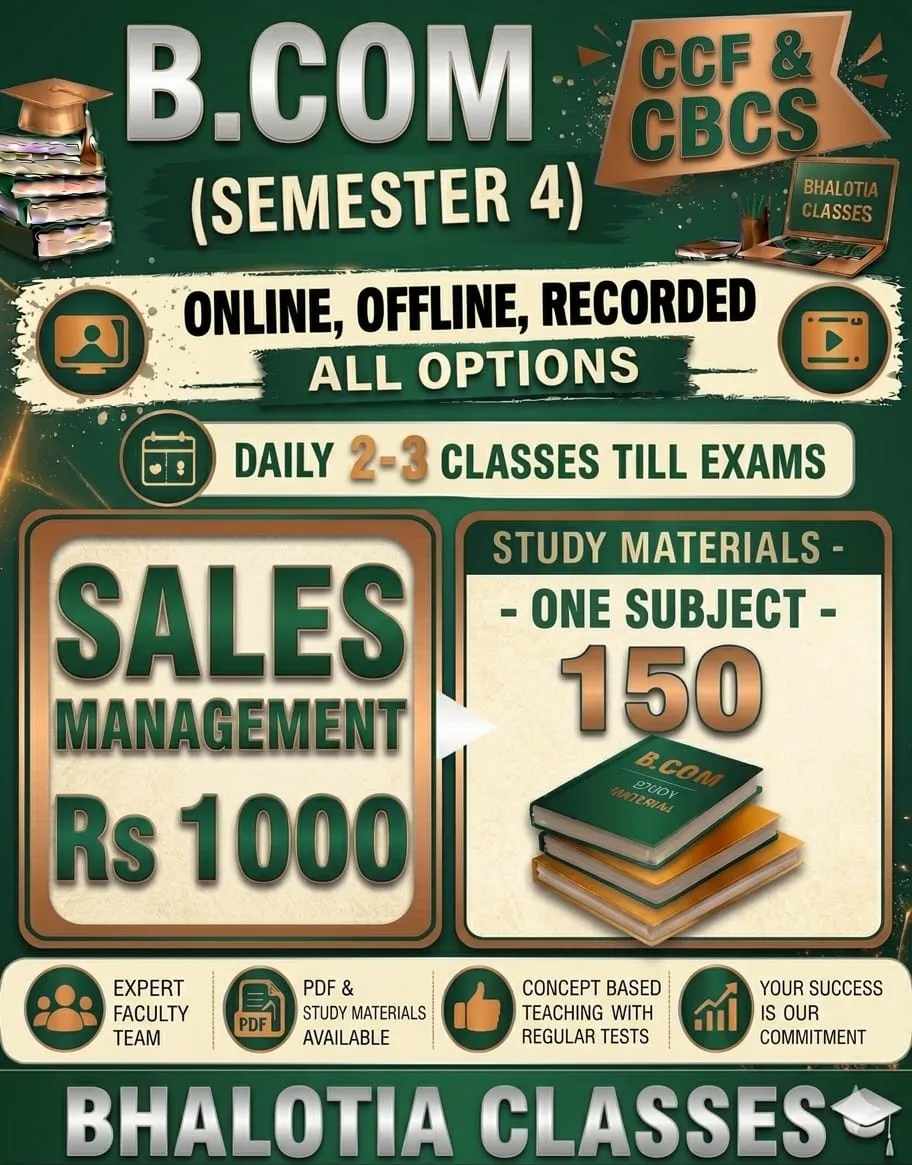 SALES MANAGEMENT SEMESTER 4 BY RAVI KANT BHALOTIA 