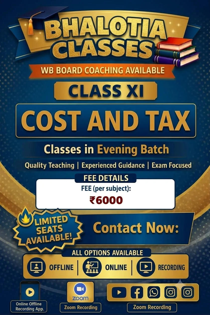 COSTING AND TAXATION CLASS XI (WB) BY RAVI KANT BHALOTIA 
