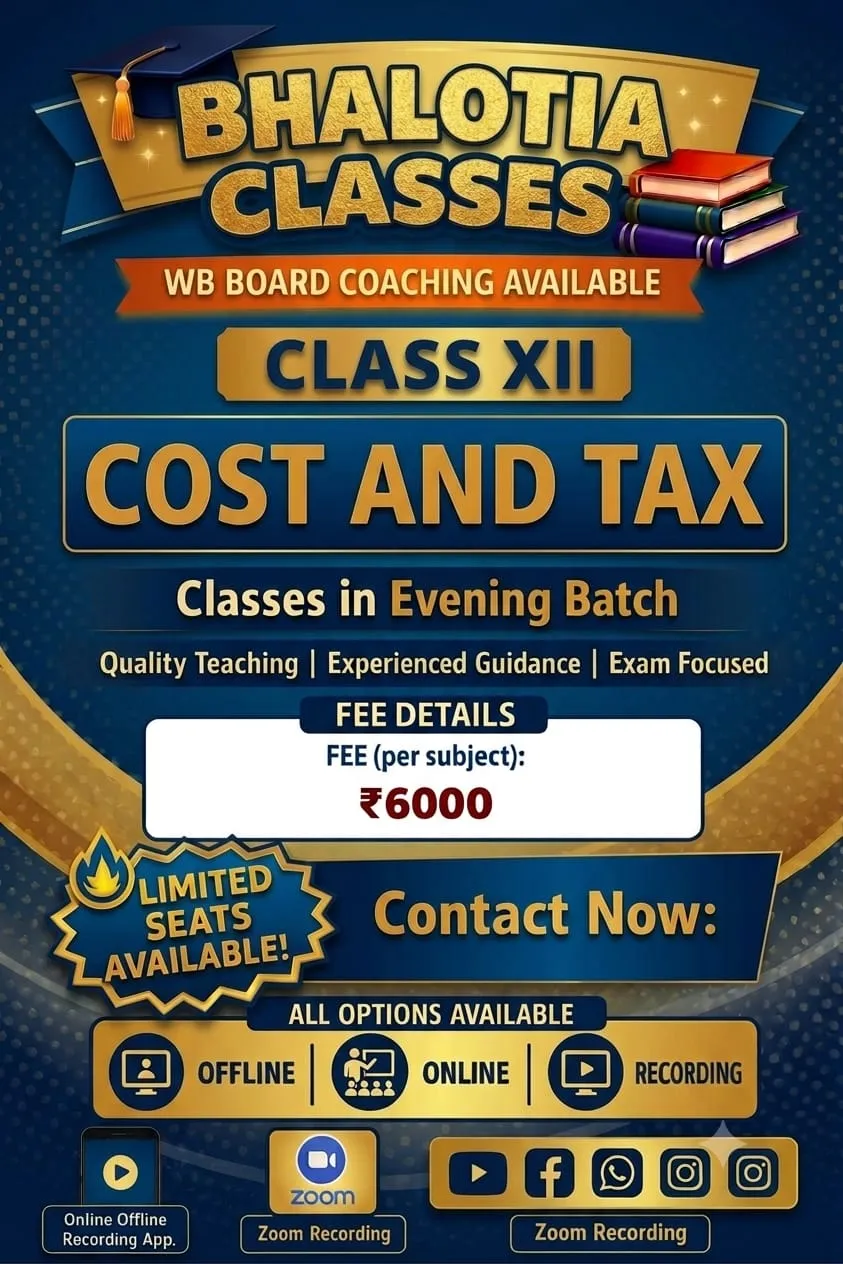 COSTING AND TAXATION CLASS XII (WB) BY RAVI KANT BHALOTIA 