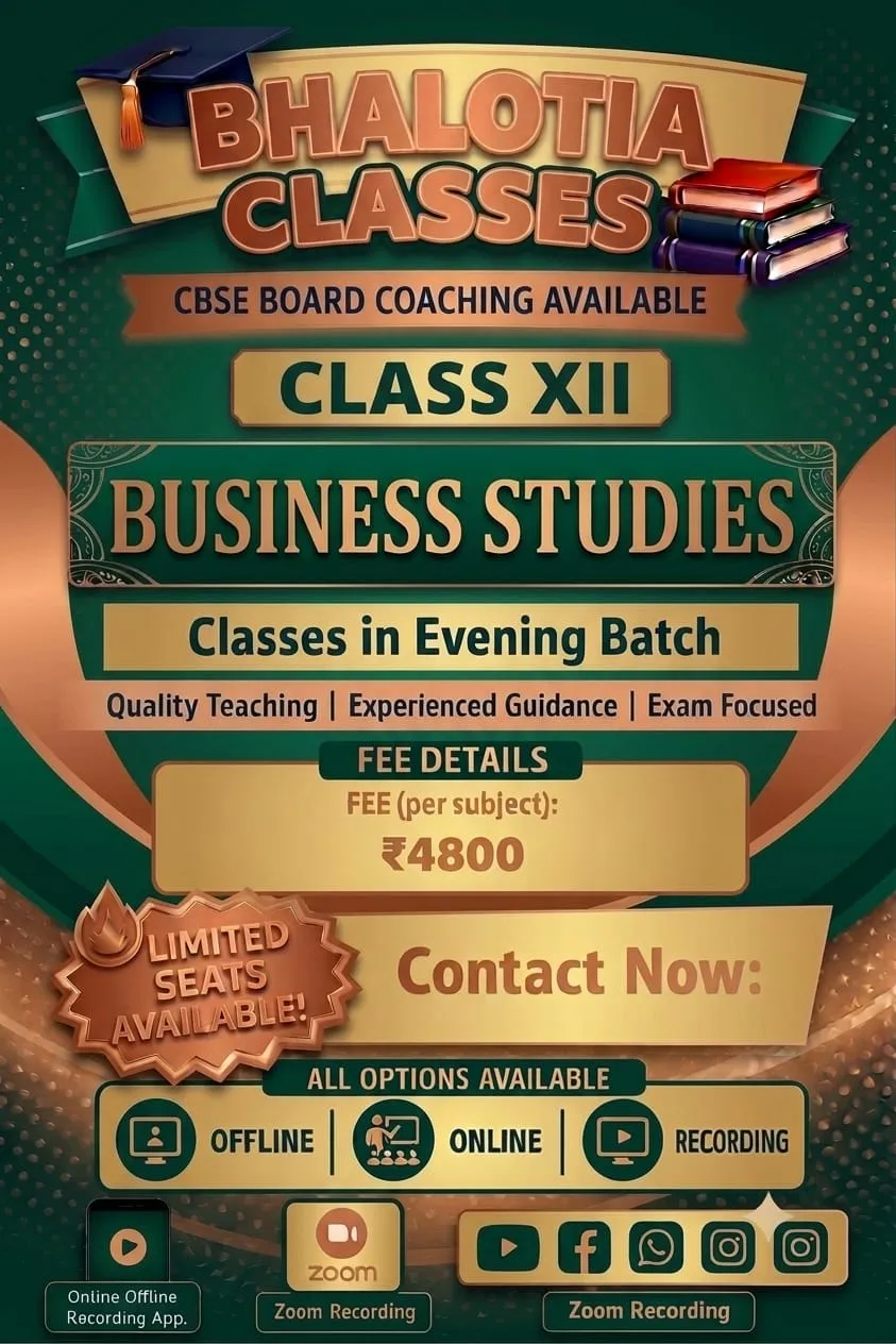 BUSINESS STUDIES CLASS XII (CBSE)  BY RAVI KANT BHALOTIA 