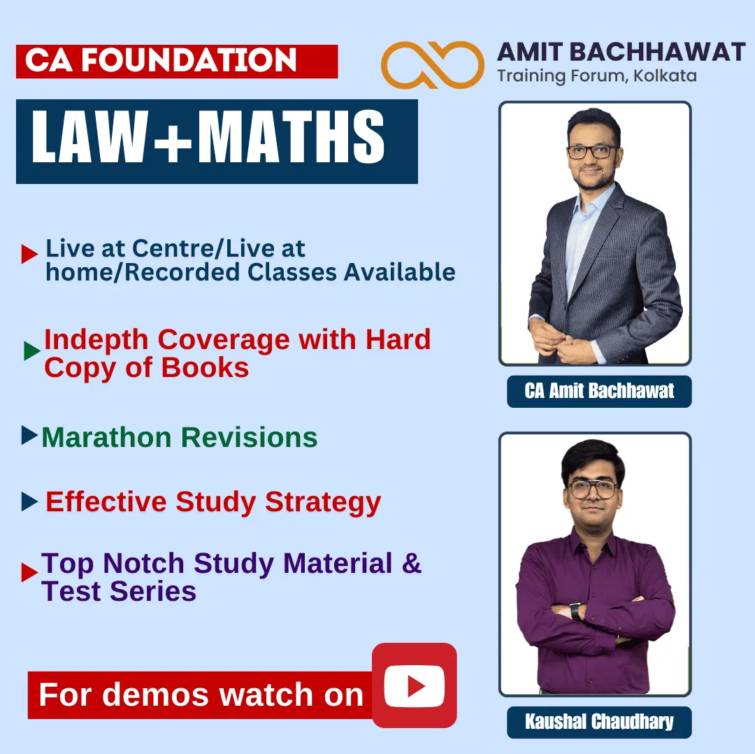 LAW + MATHS BY CA AMIT BACHAWAT , KAUSHAL CHAUDHARY (FOUNDATION)