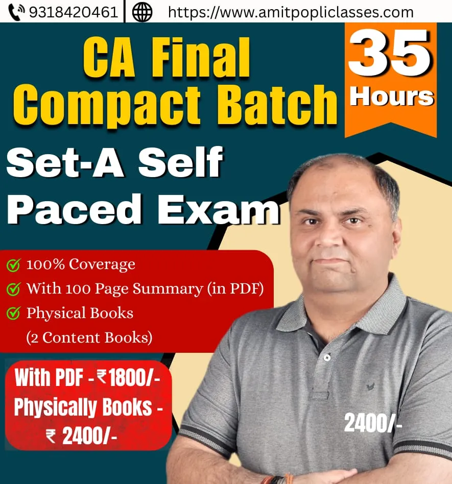 CONCEPTUAL BATCH (SET A - PACED EXAM & IBS PAPER - 6) (CA FINAL)