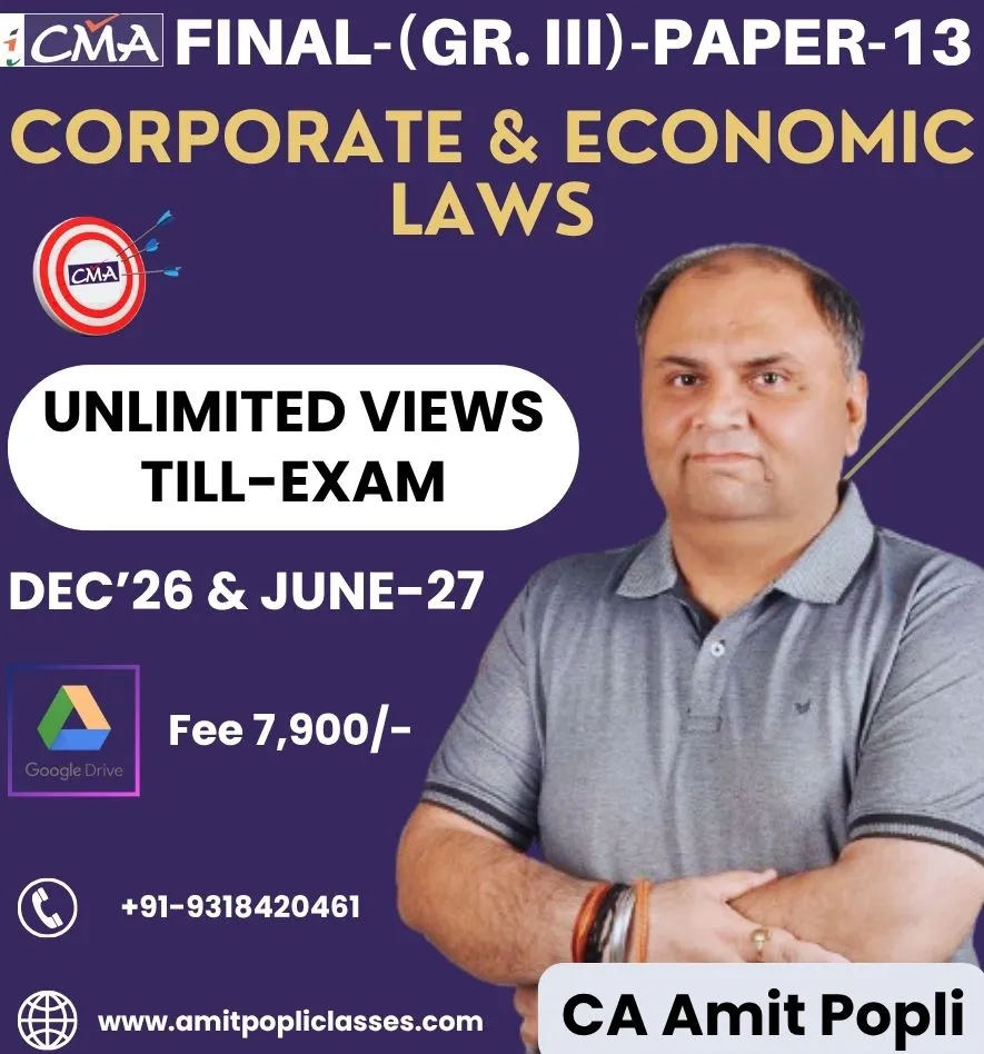 CORPORATE AND ECONOMIC LAWS GROUP -III PAPER 13 (CMA FINAL)