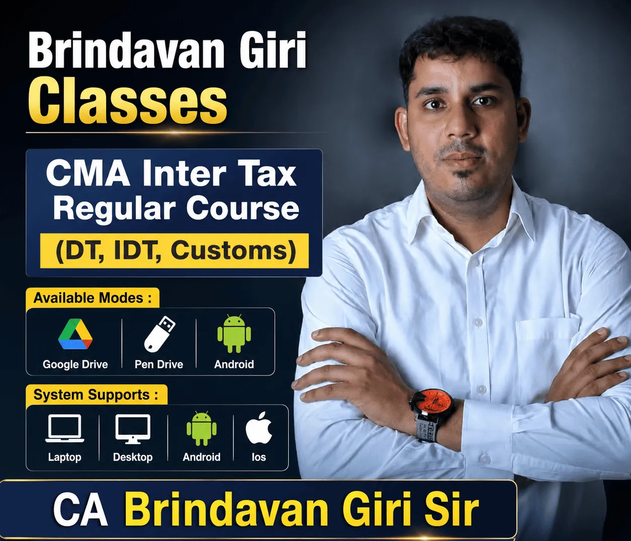 CMA INTER DIRECT AND INDIRECT TAXATION (REGULAR BATCH) BY CA BRINDAVAN GIRI