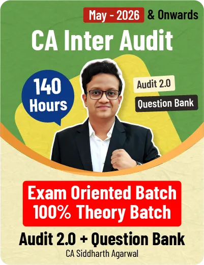 AUDIT EXAM ORIENTED BATCH \100% THEORY BATCH BY CA SIDDHARTH AGARWAL(CA INTER)