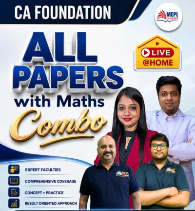 ALL PAPERS WITH MATHS COMBO LIVE AT HOME  (CA FOUNDATION)