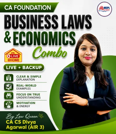 BUSINESS LAWS & BUSINESS ECONOMICS COMBO LIVE + BACKUP BY CA CS DIVYA AGARWAL(CA FOUNDATION)