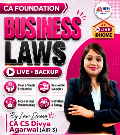 BUSINESS LAWS PAPER - 2 LIVE AT HOME BY CA CS DIVYA AGARWAL (CA FOUNDATION)