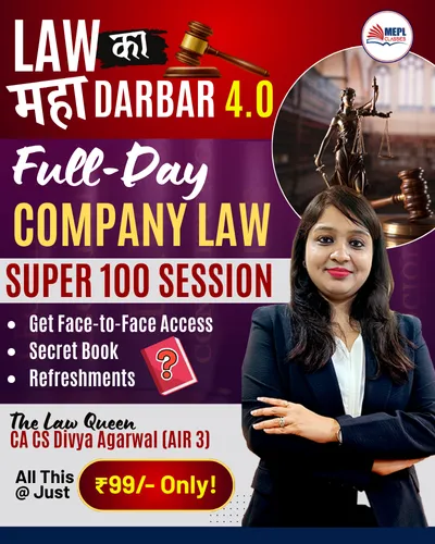 LAW KA MAHA DARBAR 4.0 COMPANY LAW ULTIMATE REVISION BY CA CS DIVYA AGARWAL (CA INTER)