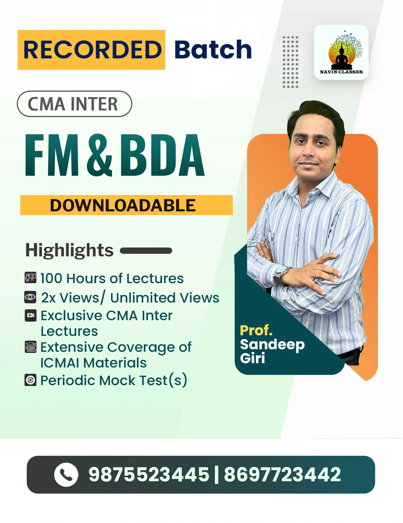 FM AND BDA RECORDED BATCH BY  PROF. SANDEEP GIRI ( CMA INTER)