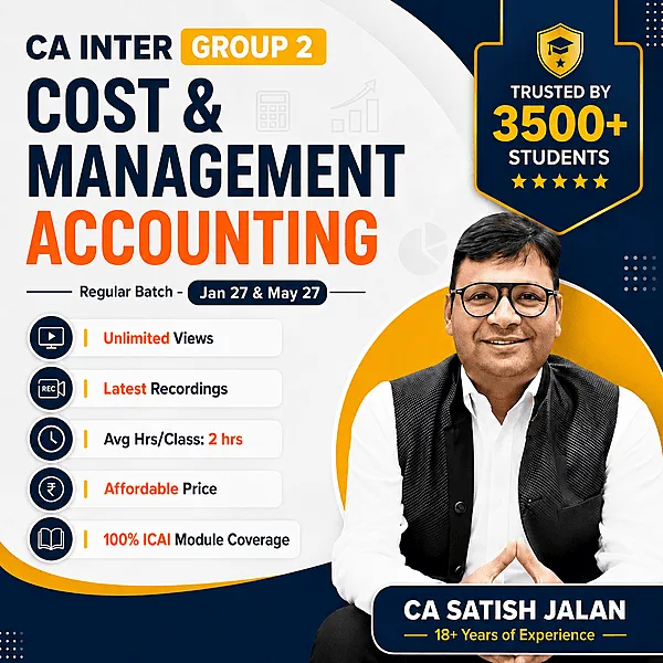 COST AND MANAGEMENT ACCOUNTING BY CA SATISH JALAN (CA INTER)