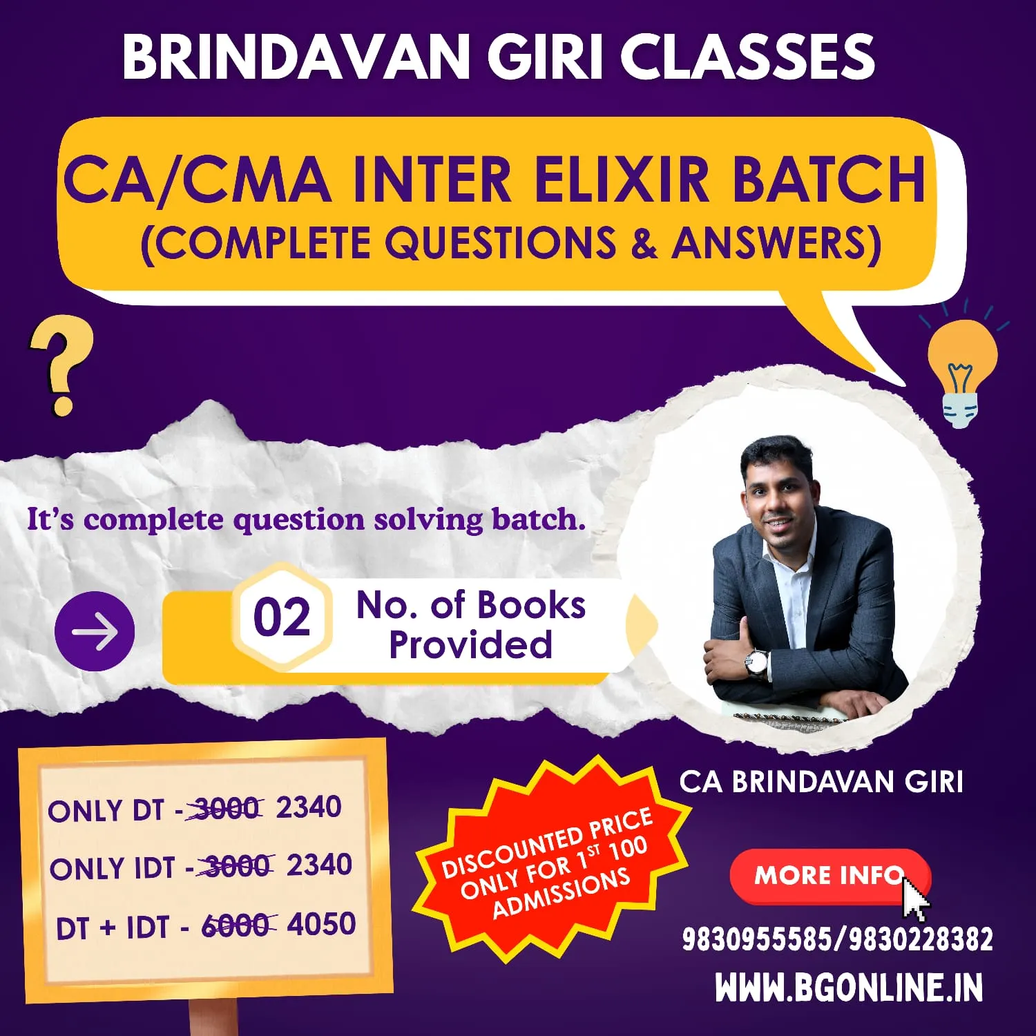 DIRECT TAX COMPLETE QUESTION SOLVING BATCH REGULAR BATCH BY BRINDAVAN GIRI (CA INTER)