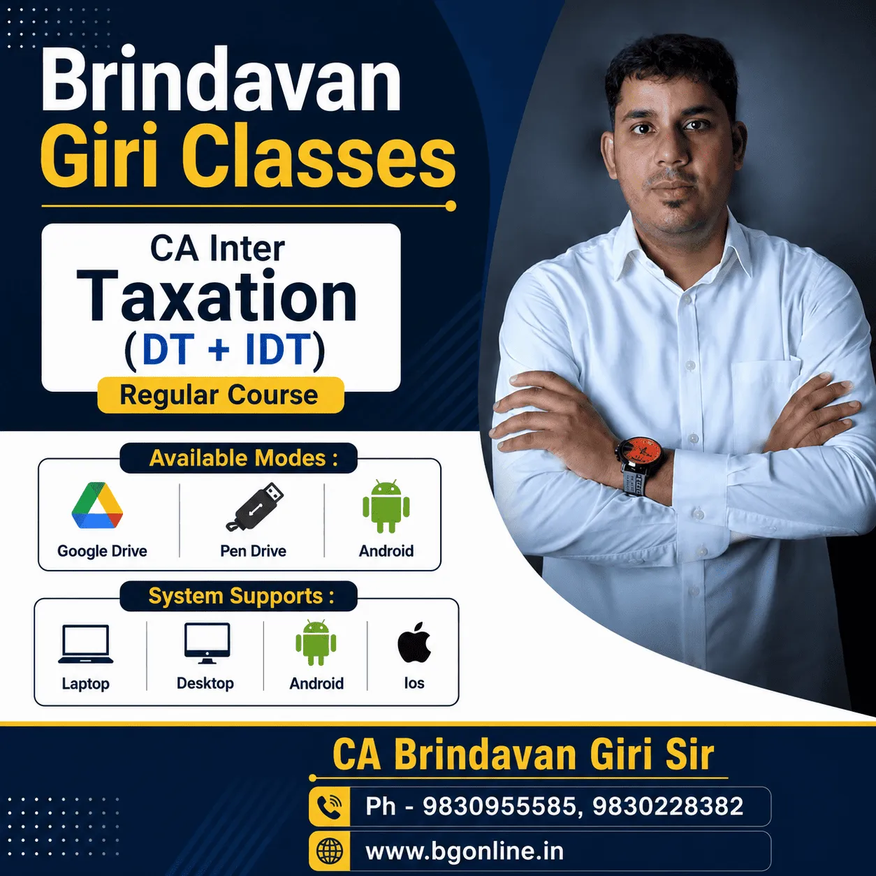 TAXATION DT AND IDT REGULAR BATCH FOR JAN 2027 EXAMS BY BRINDAVAN GIRI ( CA INTER)