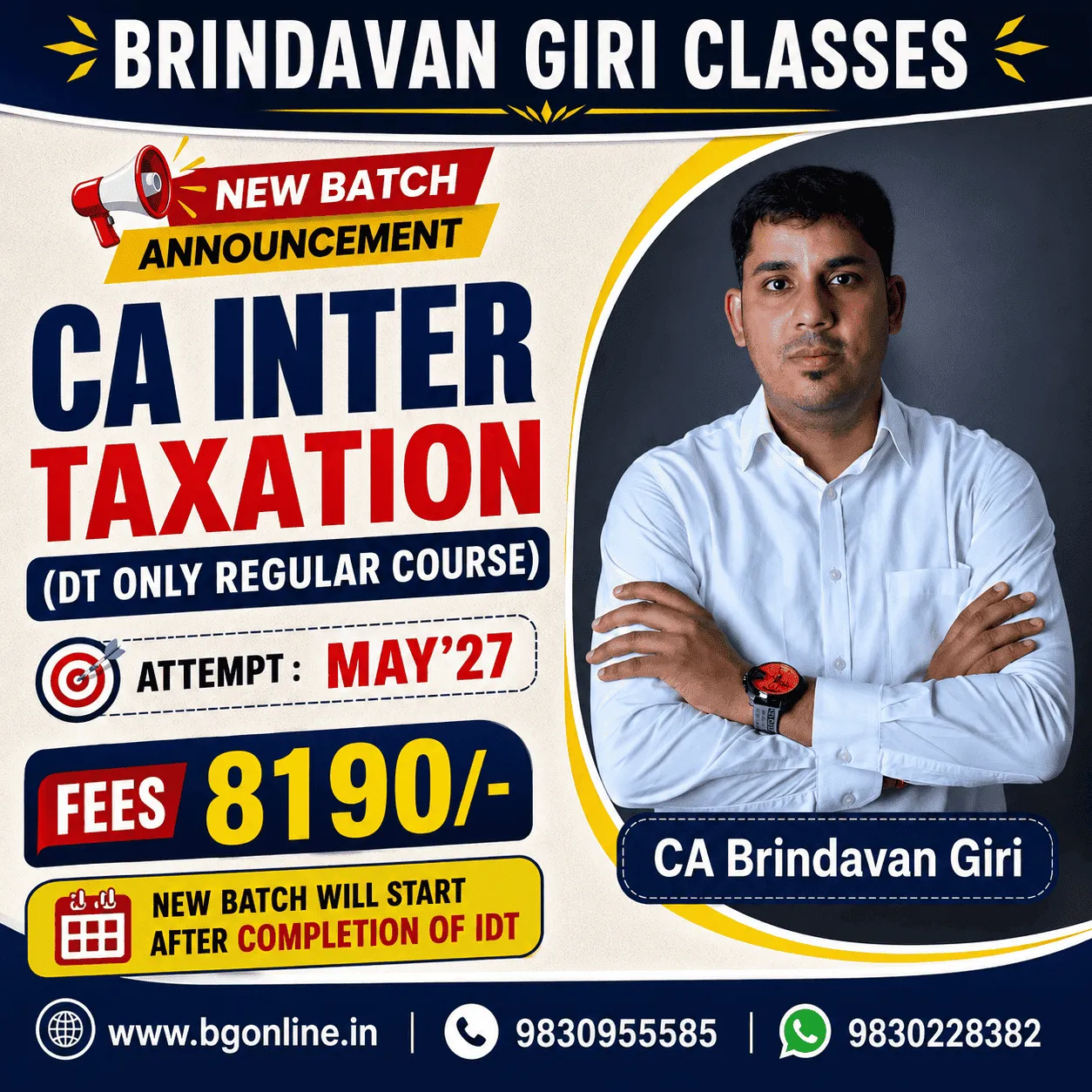 DIRECT TAX ONLY FOR MAY 27 EXAMS BY BRINDAVAN GIRI (CA INTER)