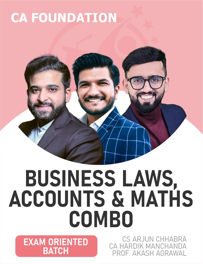 LAW,ACCOUNTS & MATHS COMBO EXAM ORIENTED FOR SEPT 26 EXAMS (CA FOUNDATION)