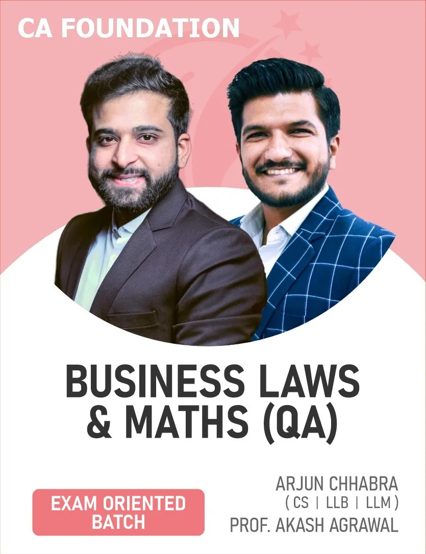 MATHS QA & BUSINESS LAWS EXAM ORIENTED FOR SEPT 26 EXAMS (CA FOUNDATION)