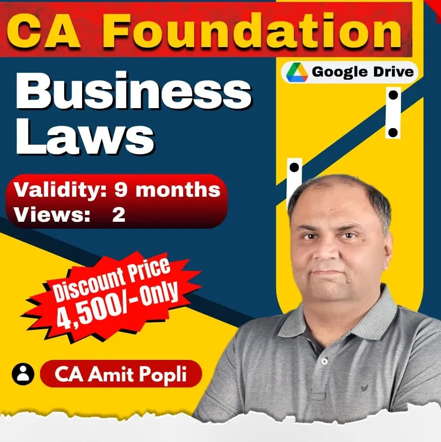 CA FOUNDATION BUSINESS LAWS BY CA AMIT POPLI ( CA FOUNDATION)