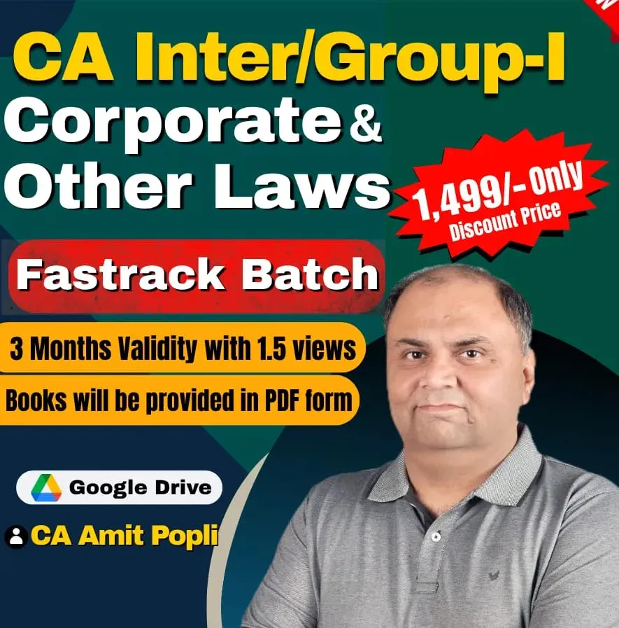 CORPORATE AND OTHER LAWS GROUP - I FASTTRACK BATCH (CA INTER)