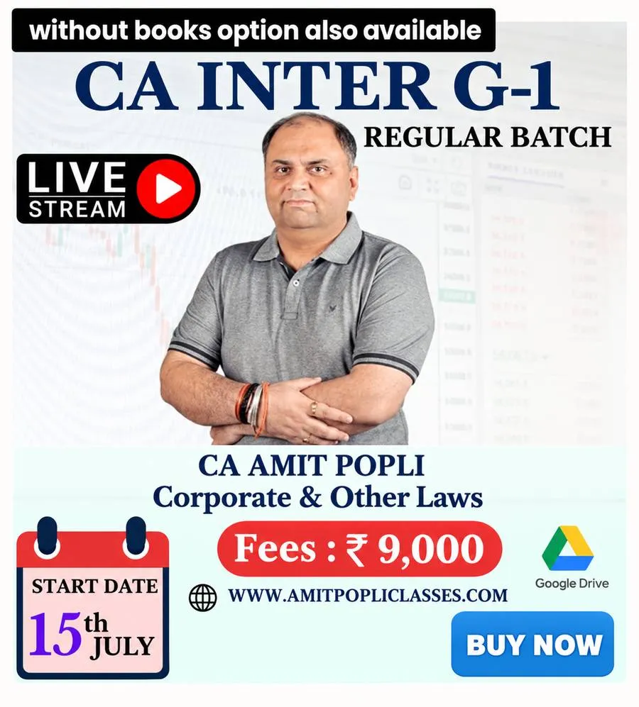 CORPORATE & OTHER LAWS REGULAR JULY 26 BATCH (CA INTER)